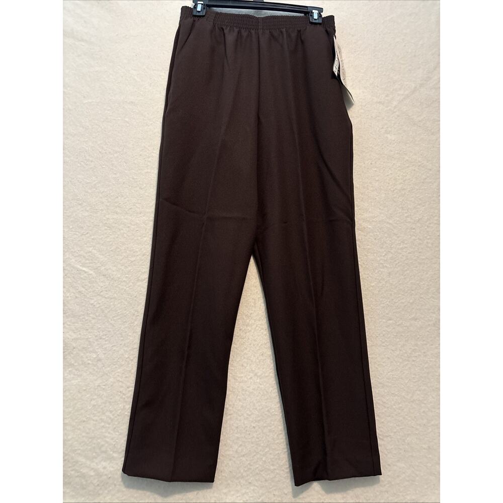 NWT DONNKENNY WOMENS PANTS SIZE 12 Brown‎ 2 Pockets Pull On Stretch Waist